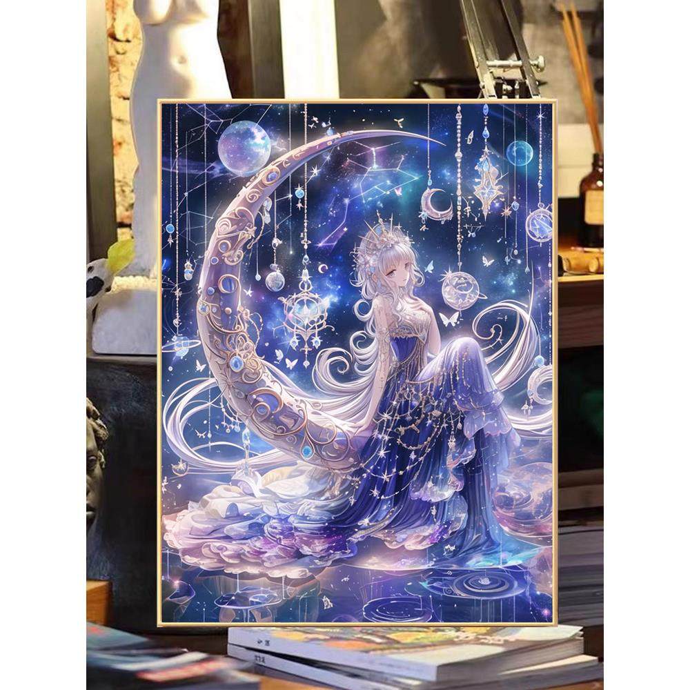 星月少女卡通女孩5d钻石画满钻新款2025小幅手工点贴钻十字绣卧室,居家布艺,钻石绣,淘宝优惠券,粉丝福利购,淘宝优惠卷