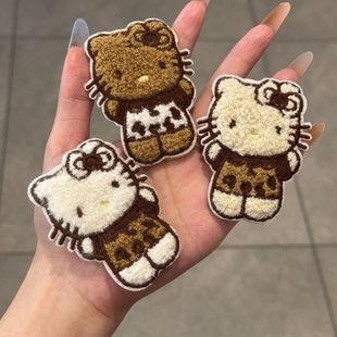 魔术贴KT猫全身卷毛双层刘海贴碎发侧边发帖发饰简约无痕少女发粘