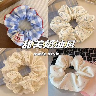 简约气质大肠发圈2025新款 可爱奶油甜妹发绳气质百搭头绳发饰 爆款