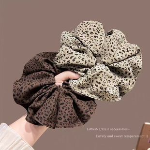 轻奢复古头绳豹纹大号气质时尚 发圈大肠高级百搭丸子头饰简约发饰