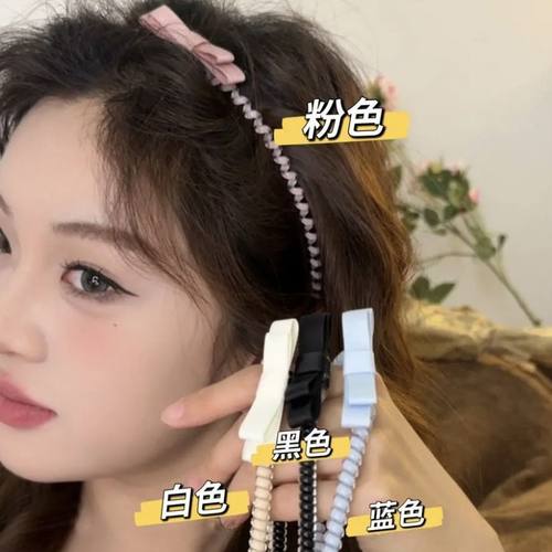 一款四戴!可做chocker!新款夏甜妹电话线发绳发箍氛围感发圈发带