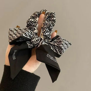 高级感复古蝴蝶结大肠轻奢马尾头绳百搭丸子头发绳小香风少女发饰