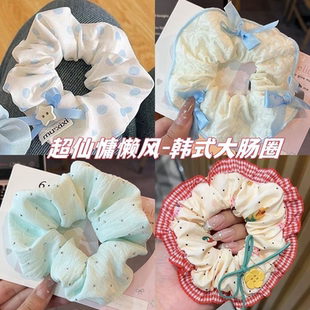 芭蕾高颜值韩系波点2025大肠发圈蕾丝蝴蝶结甜美头绳发绳少女发饰