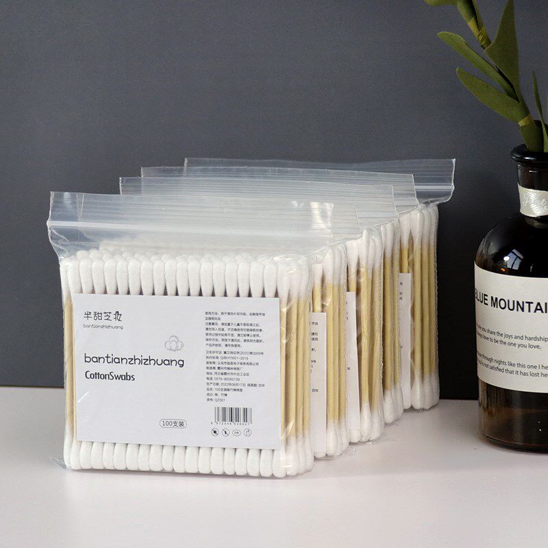 500支-2000支双头棉签木棒化妆用棉棒螺旋掏耳朵棉球尖头清洁