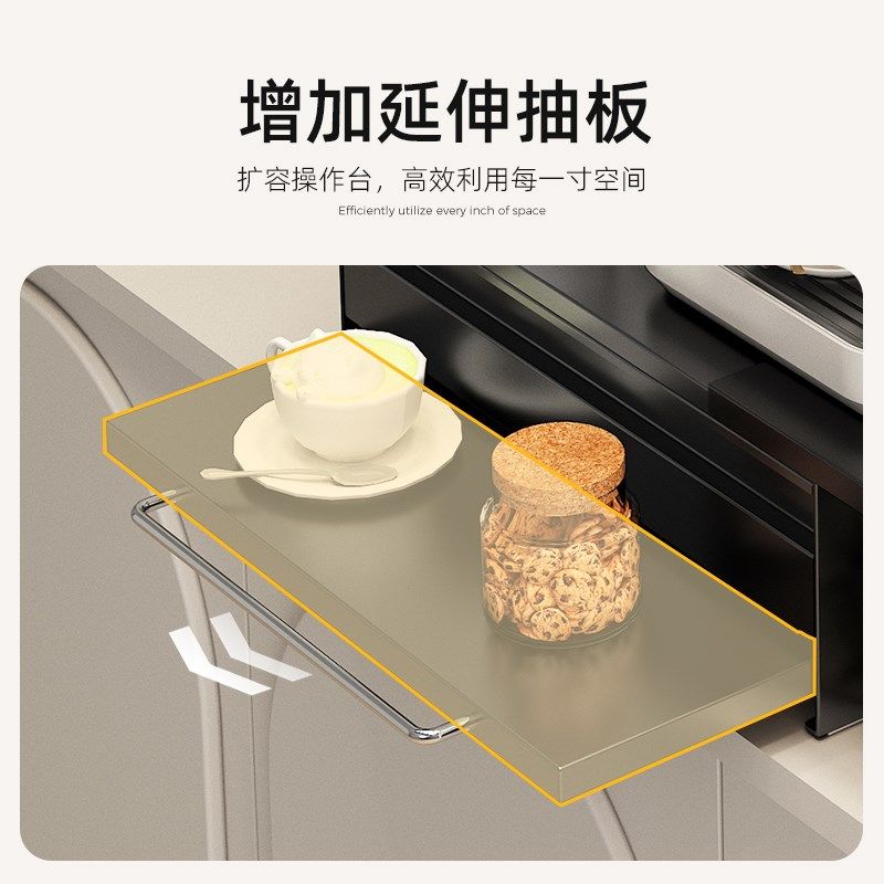桌面咖啡机置物架增高架子水吧台黑色抽屉式收纳盒防尘杯子收纳柜