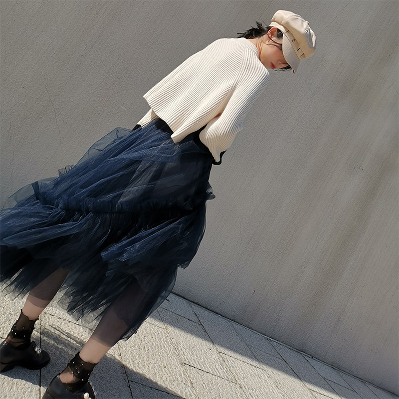多层纱裙女半身仙女网纱裙春夏2021新款显瘦百搭气质蓬蓬裙中长款