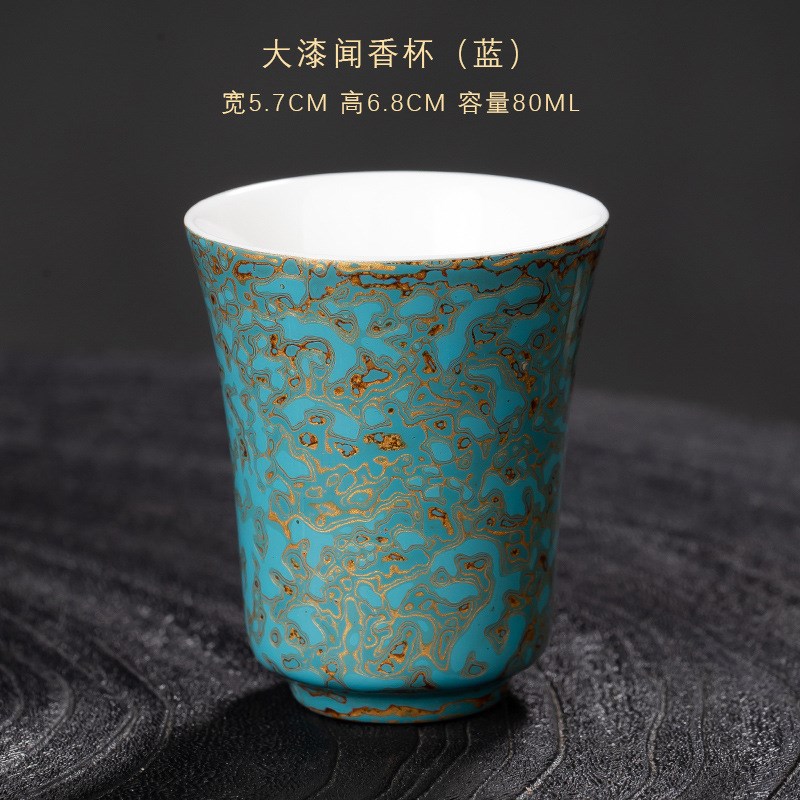 大漆茶杯主人杯犀皮漆闻香杯陶瓷茶盏非遗特色手工艺福州漆器