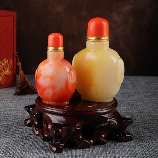 蒙古族鼻烟壶内蒙古特色工艺品仿羊脂玉物件少数民族特色礼品