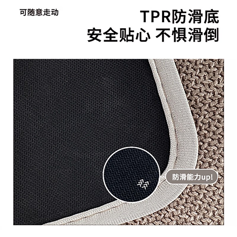 加厚编织亚麻厨房地垫防滑防油专用吸水脚垫7L型垫子耐脏地毯定制