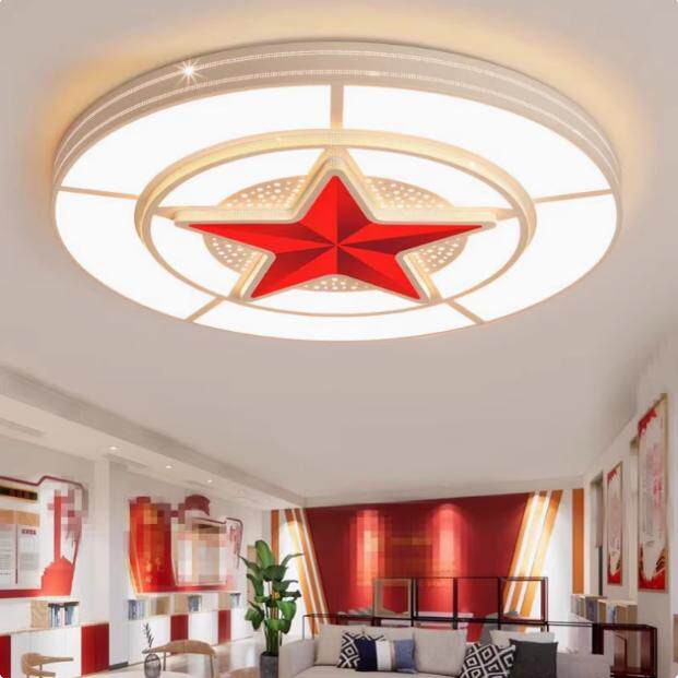 五角星吸顶灯大尺寸大会堂灯简约现代客厅灯大圆灯会议室灯大厅灯