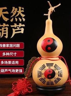 天然葫芦摆件特大巨型大号开口宝葫芦挂件五帝钱横梁压顶开口葫芦