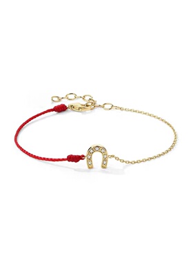 小众金色马蹄形手链女士红绳编织转运链条简约时尚轻奢百搭手饰