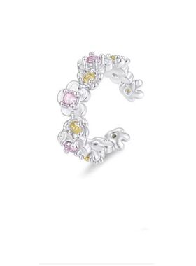 「花漾假日」立体彩色花戒指高级感气质时尚百搭开口可调节戒指