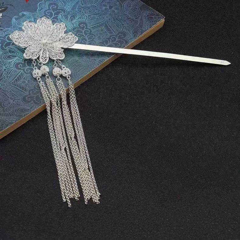 牡丹花流苏发簪古风发钗步摇簪子灵动优雅甜美可爱百搭新中式配饰