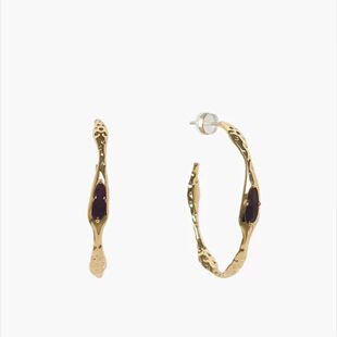 花生纹路C型珐琅耳环轻奢时尚百搭小众设计精致独特气质高级感女