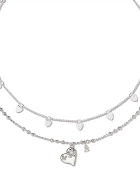 爱心叶片项链锁骨链女叠戴小众时尚百搭高级感优雅气质精致项链