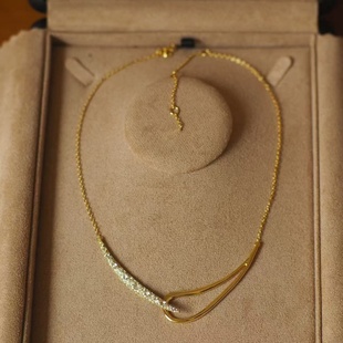 鬼才设计师金色项链欧美风极简时尚小众复古轻奢百搭气质个性独特