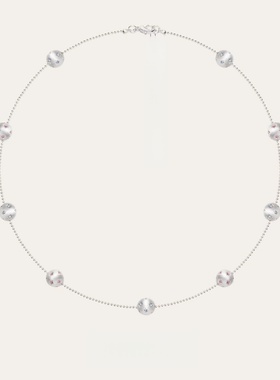 小众设计拉丝星芒蓝粉锆满天星气质高级感精致时尚锁骨链项链女