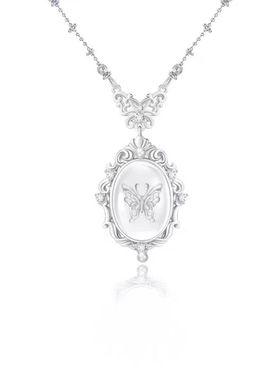 小众设计高级感复古原创设计轻奢白水晶蝴蝶项链气质精致锁骨链女