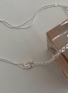 轻奢小众设计感圆环项链女高级感个性百搭华丽气质精致银色颈链