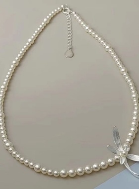 法式复古幽兰珍珠项链女百搭轻奢气质高级感时尚优雅锁骨链颈链