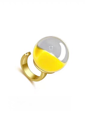 赵露思同款手工龙珠戒指耳钉时尚开口可调节指环耳钉