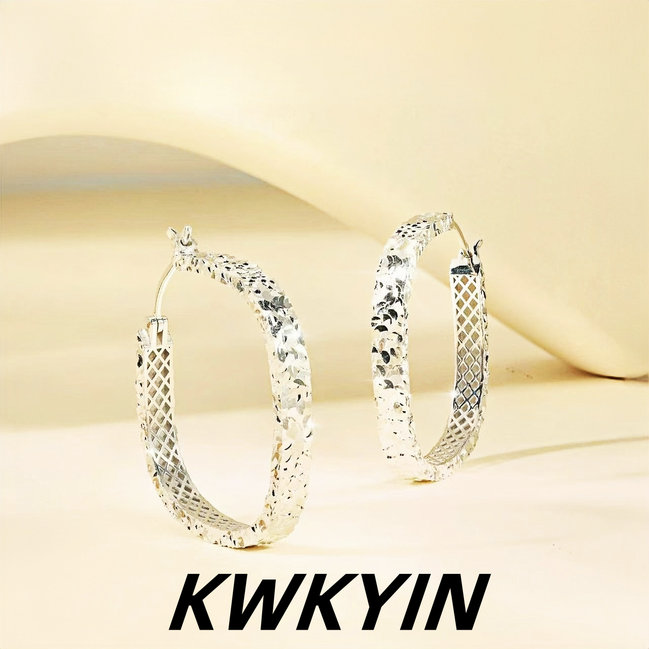 KWKYIN 韩版小众设计耳圈大车花耳扣时髦风个性精致高级感轻奢女
