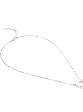 爱心吊坠系列千金风甜酷少女多彩爱心双面圆牌质感甜美百搭项链