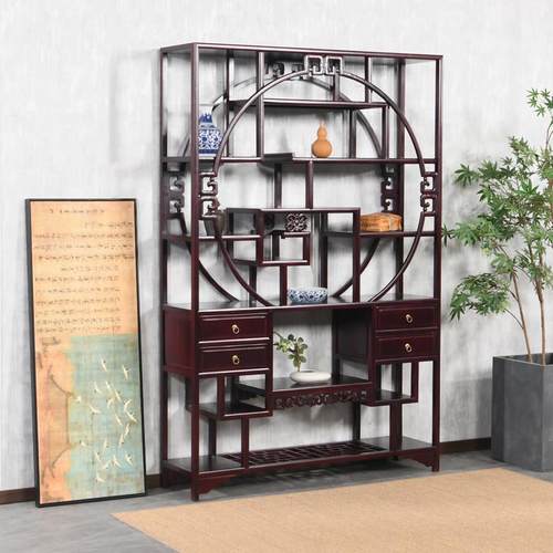 博古架新中式实木茶架置物架多宝阁多宝格展架家具小摆件装饰品