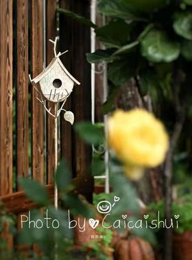 小树屋。自然风花园装饰插件 铁艺庭院别墅阳台花架造景布置杂货