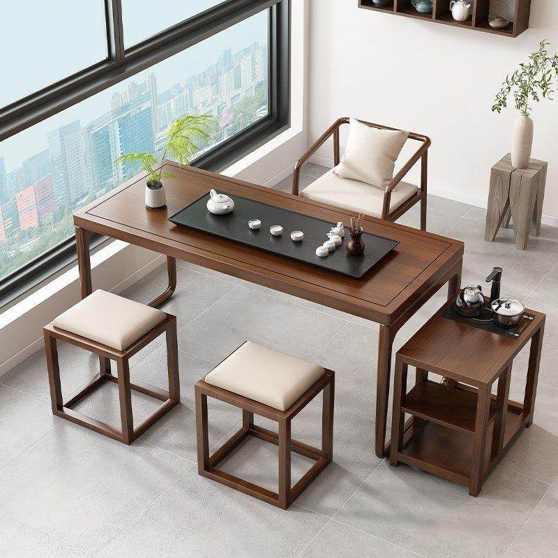 新中式实木茶桌椅套装现代简约客厅家用大板桌办公茶台移动茶水柜,住宅家具,家用茶台/茶桌,淘宝优惠券,粉丝福利购,淘宝优惠卷
