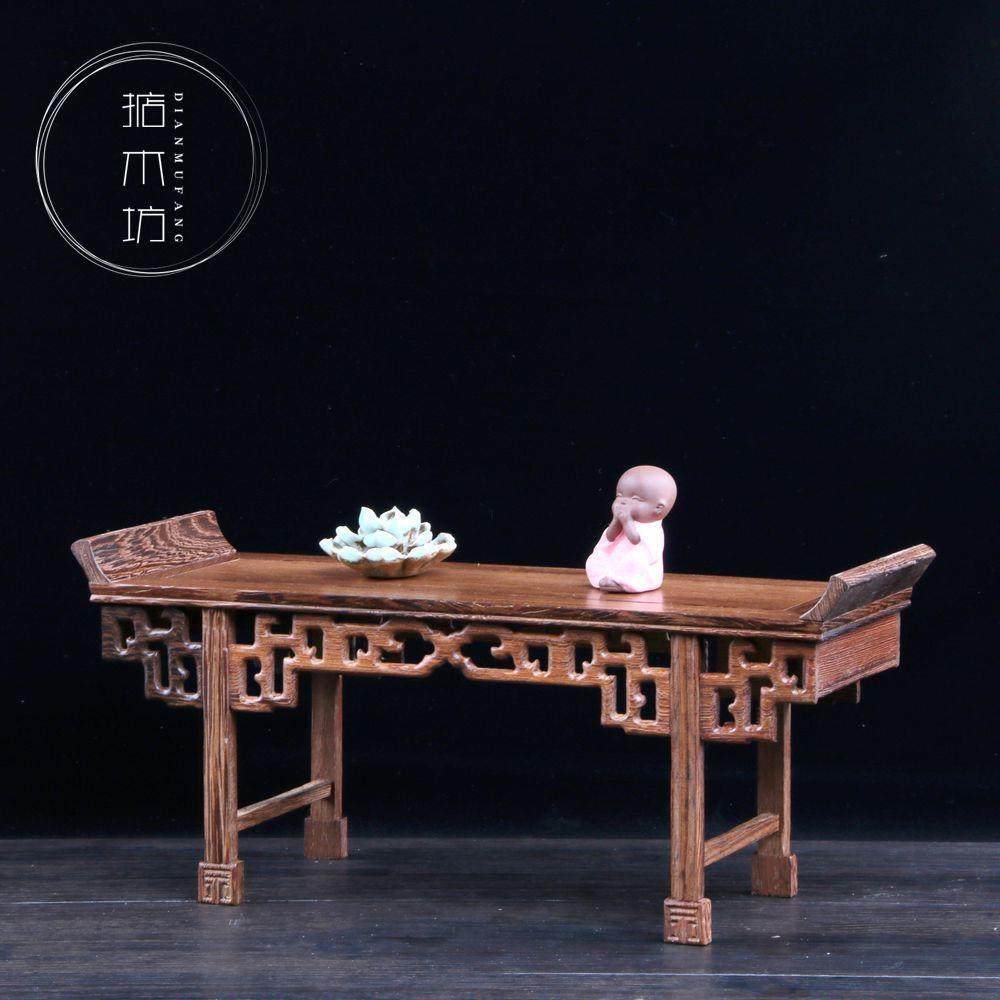 红木雕工艺品底座琴桌小条案翘头供桌微型家具小条案神台摆件
