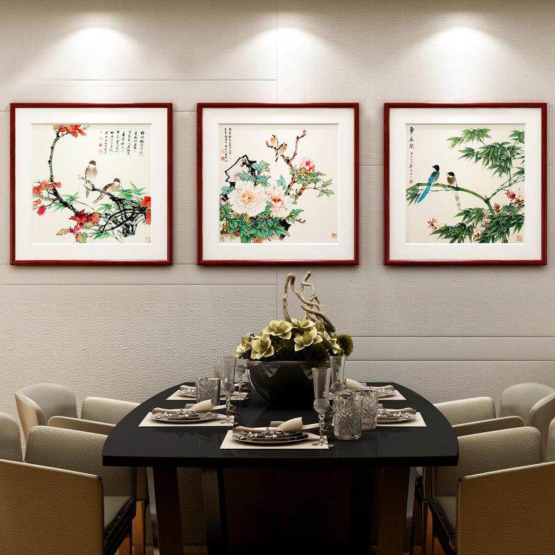 田世光新中式客厅装饰画 画沙发背景墙挂画 画饭厅饭厅墙面卧室床,家居饰品,现代装饰画,淘宝优惠券,粉丝福利购,淘宝优惠卷