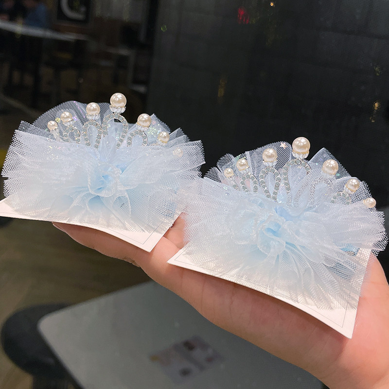 韩国儿童公主皇冠发夹王冠女宝宝头饰小女孩头纱发卡女童夹子带钻