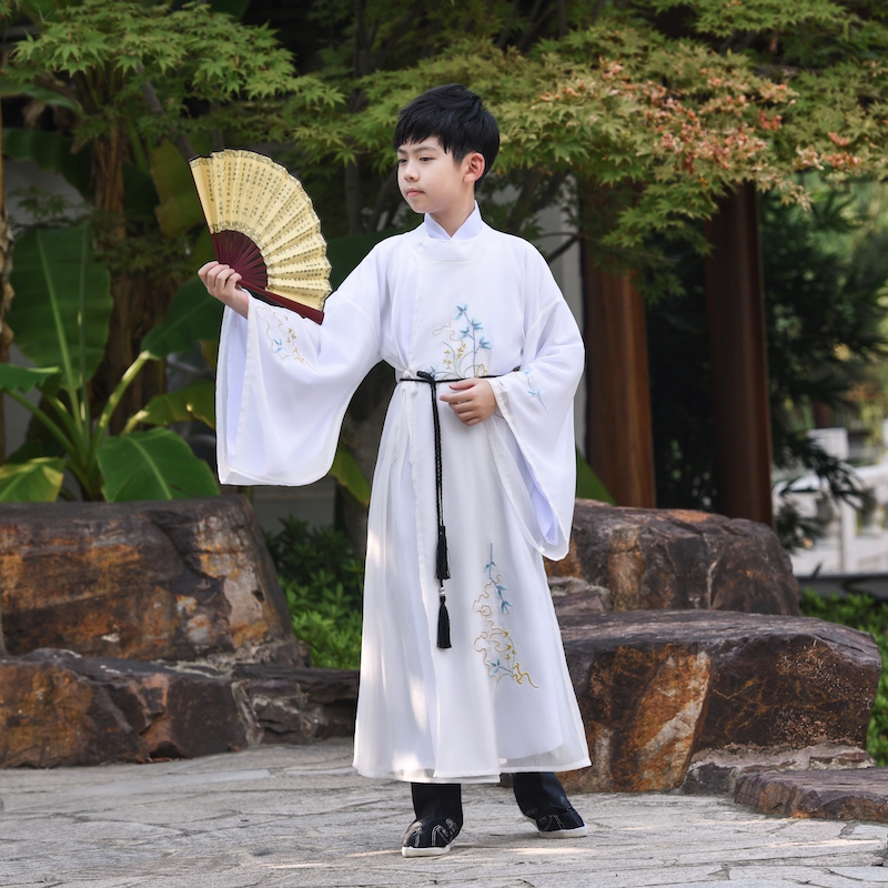 汉服男童夏季薄款夏装男孩古风帅气男生男装儿童古装2023新款飘逸
