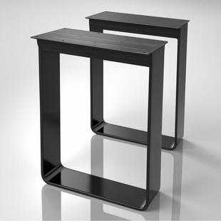 实心钢板桌腿桌脚实木大板金属支架餐台腿书桌腿茶几脚会议桌桌脚