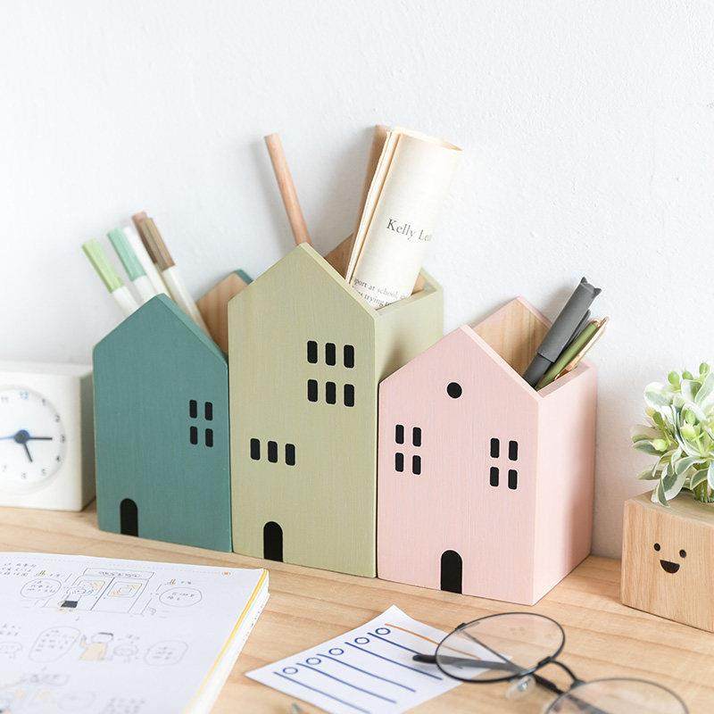 阿楹 桌面可爱笔筒书架文具创意儿童女孩男孩遥控器木收纳盒礼物,收纳整理,笔筒,淘宝优惠券,粉丝福利购,淘宝优惠卷
