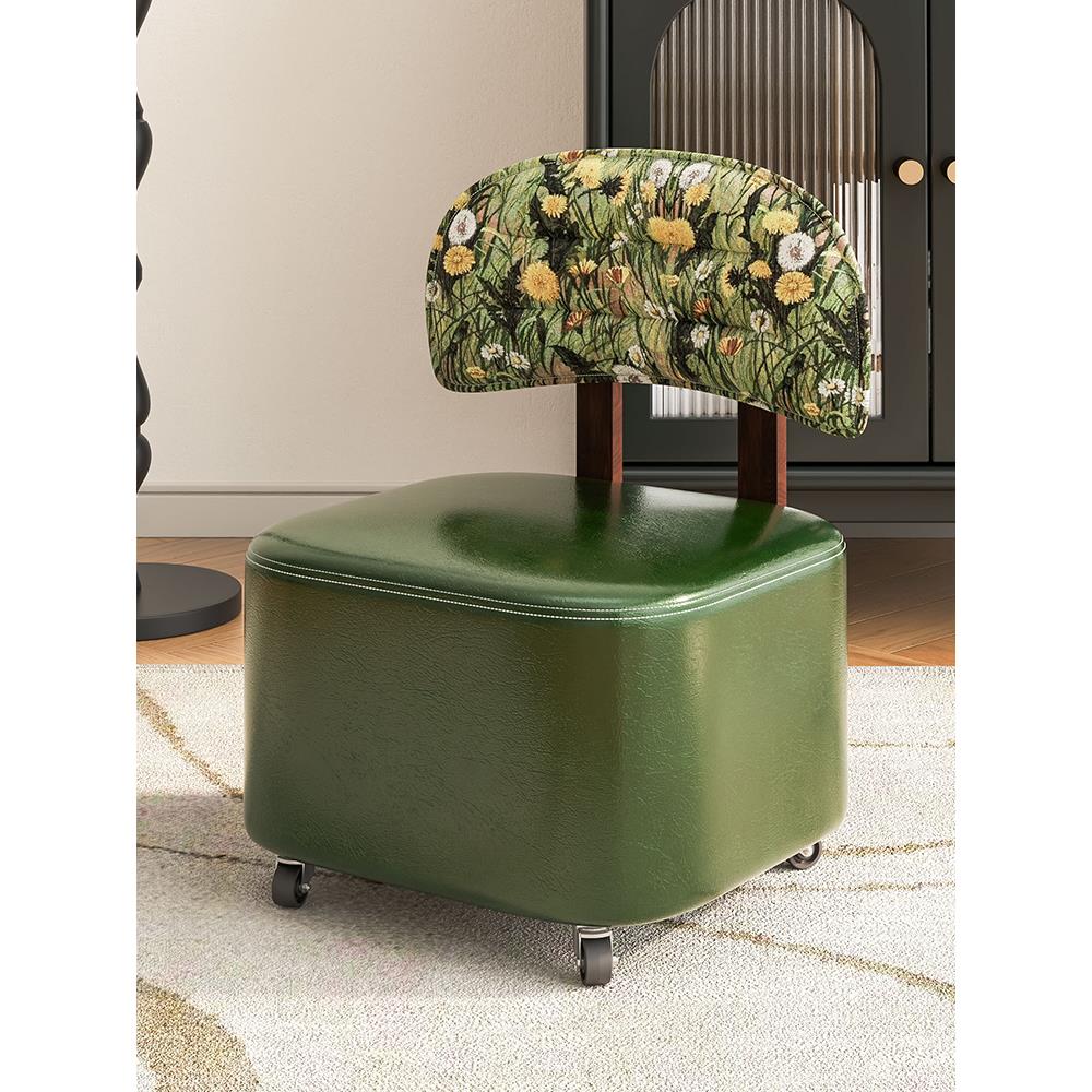 实木凳子靠背溜溜凳可旋转家用小凳子矮凳椅子儿童板凳客厅沙发凳