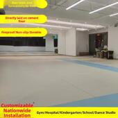 Pvc舞蹈地板橡胶瑜伽防滑增厚耐磨商业办公室 学校球场弹性运动