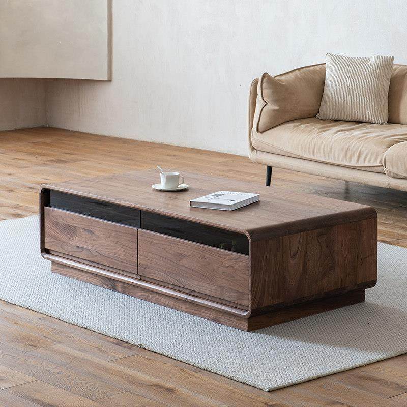 北美黑胡桃木茶几电视柜组合小户型玻璃全实木茶桌咖啡桌客厅矮桌,住宅家具,茶几,淘宝优惠券,粉丝福利购,淘宝优惠卷