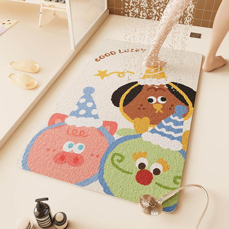 卡通多巴胺浴室镂空地垫防滑淋浴间丝圈脚踩垫卫生间防摔沥水地垫,居家布艺,家用脚垫,淘宝优惠券,粉丝福利购,淘宝优惠卷