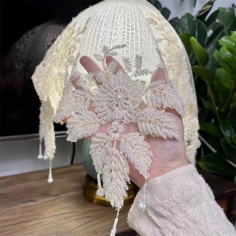 2025新款轻奢刺绣手工钉珠床头柜盖巾台灯防尘盖布圆桌桌布蕾丝布,居家布艺,万能盖巾,淘宝优惠券,粉丝福利购,淘宝优惠卷