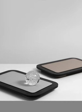 简约现代咖色灰色皮革木质几何托盘样板房酒店装饰盘摆件餐厅软装