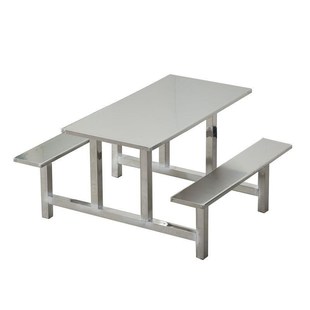 厂促食堂餐桌椅学校i生桌员工厂4人6人8连人身快餐椅组合不锈学钢