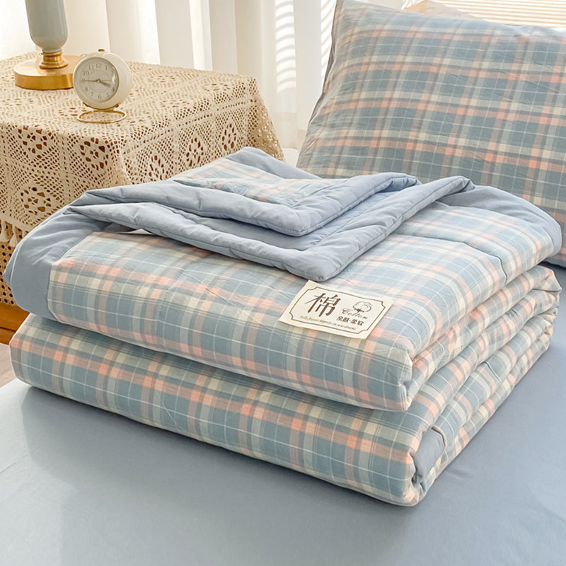 全棉色织水洗棉棉花夏被四件套纯棉空调被芯薄被子可水洗夏凉被4,床上用品,棉花被,淘宝优惠券,粉丝福利购,淘宝优惠卷