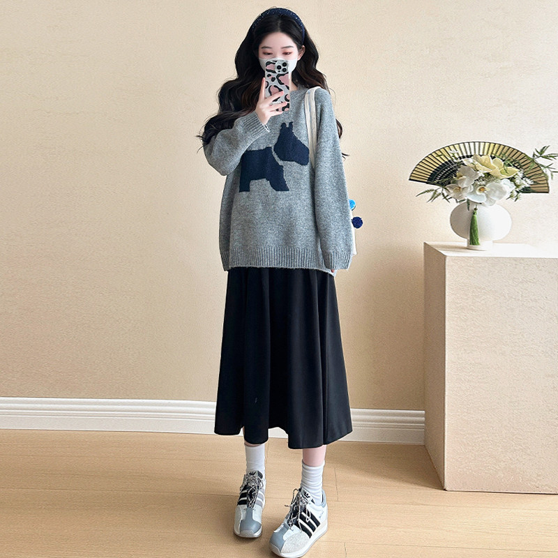 极速孕妇卫衣女2025新款毛衣长袖T恤秋冬季打底衫内搭上衣两件套