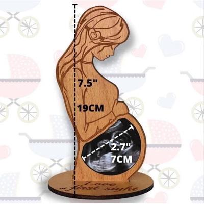 孕妇礼物婴儿超声波检测立牌妈妈怀孕纪念相框木制工艺品摆件