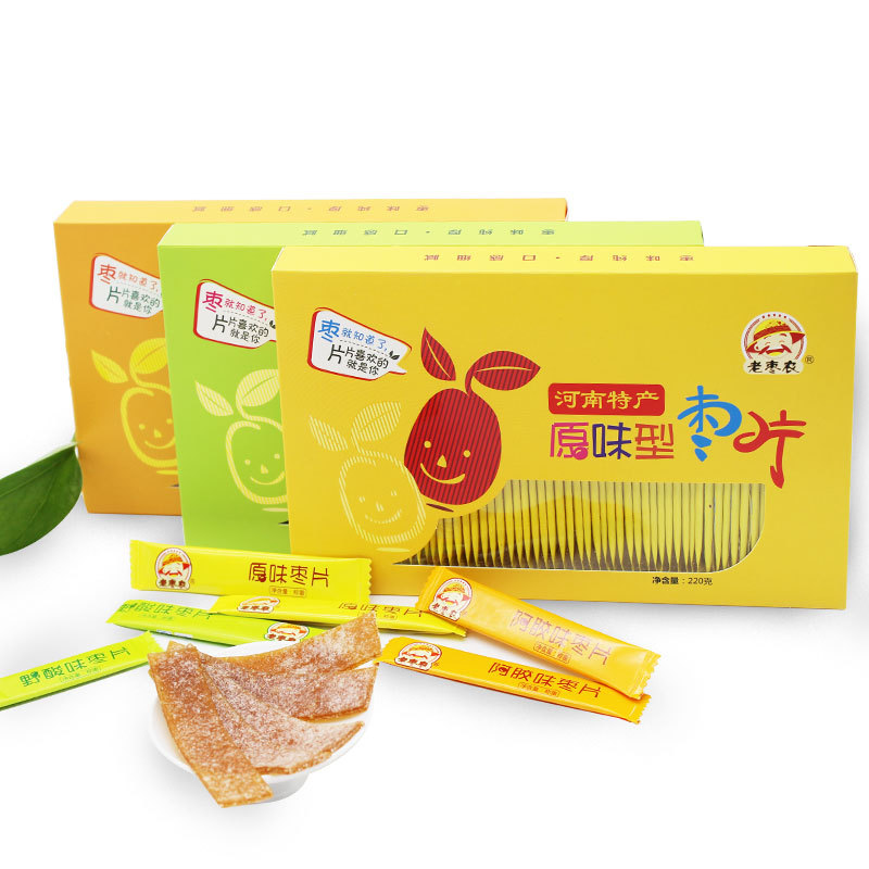 老枣农河南特产新郑红枣片办公休闲零食 阿胶野酸原味组合660克