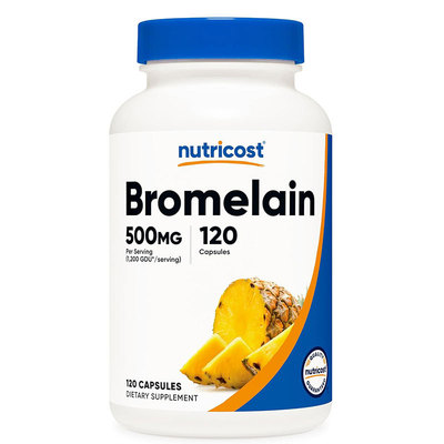 美国直邮 Nutricost Bromelain菠萝蛋白酶500mg胶囊120粒消化保健