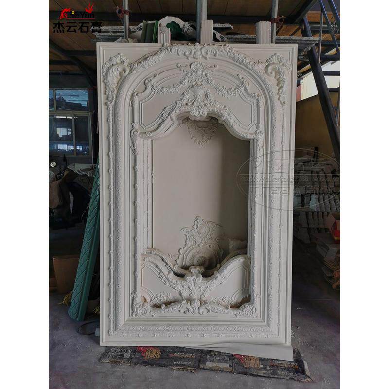 石膏线条影视墙门框平圆罗马柱欧式电视背景墙边框雕花法式护墙板